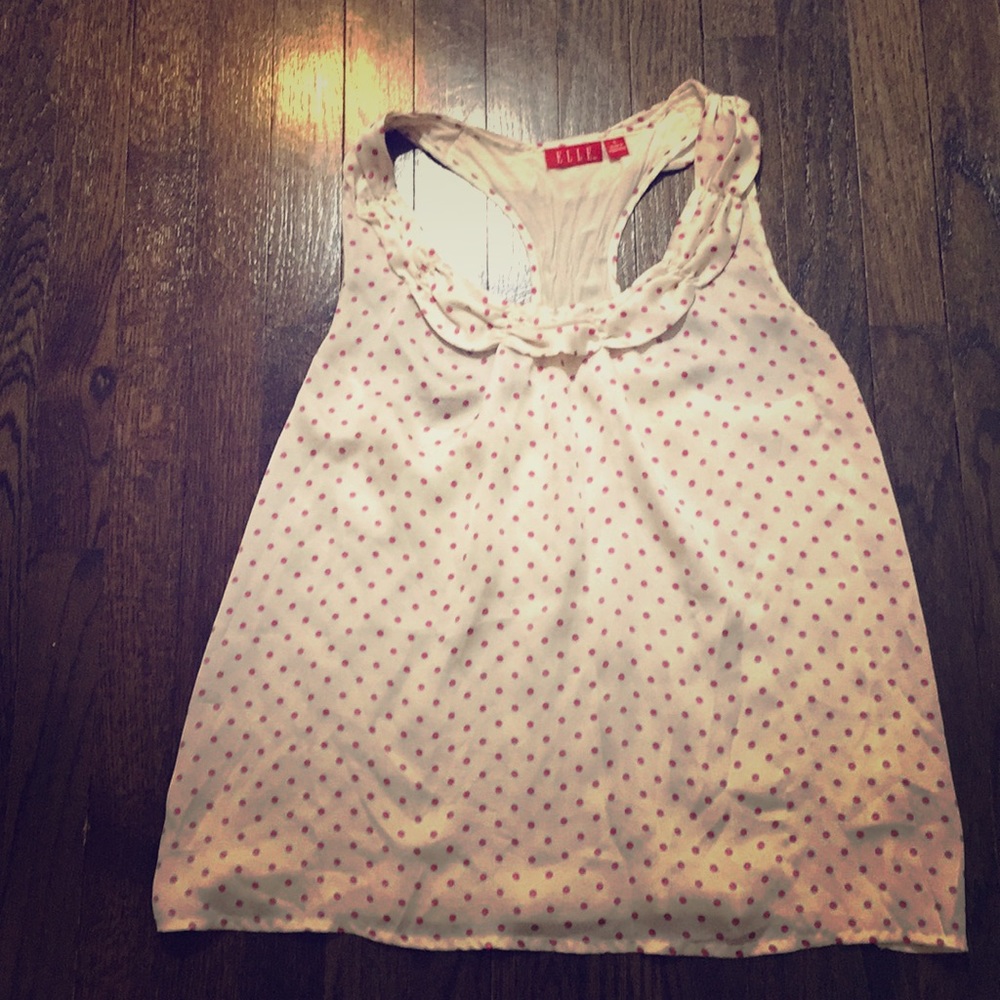 Racer back polka dot tank